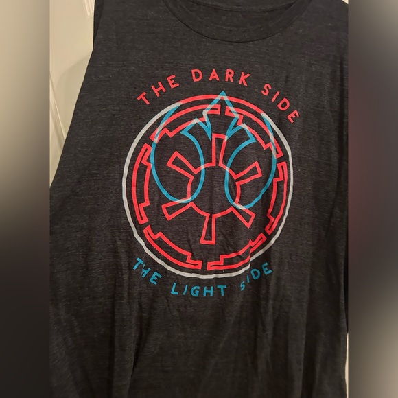 NWOT Star Wars ‘The Dark Side, The Light Side’ Dark Grey T-Shirt - Picture 4 of 7